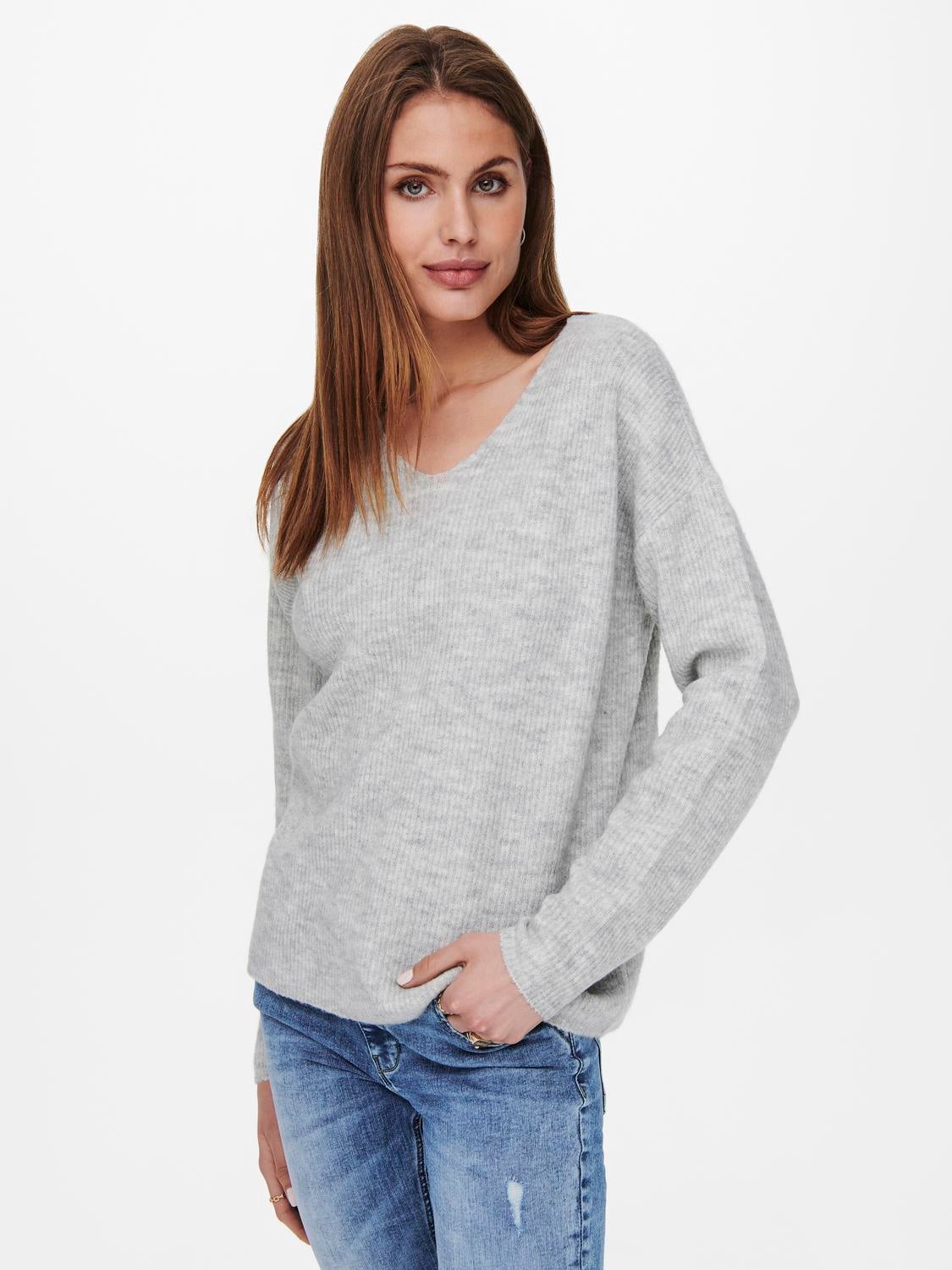 ONLCAMILLA Strickpullover Light Grey Melange