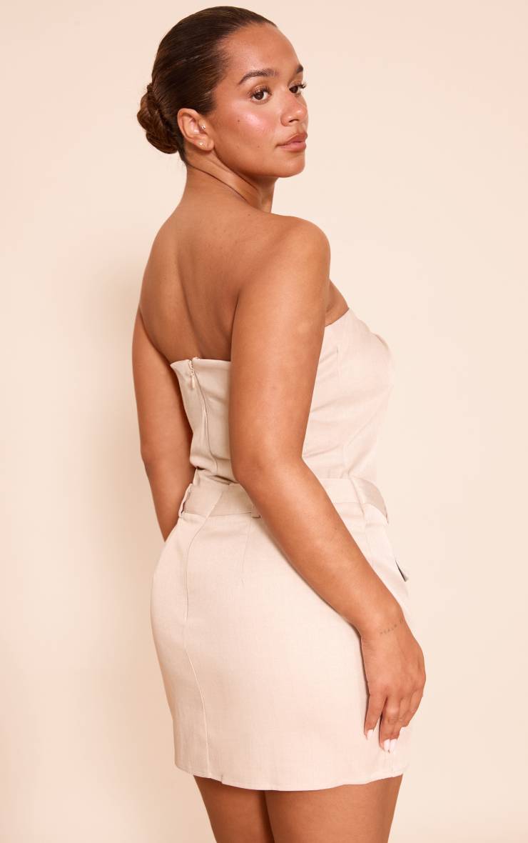 Gris Robe Mini Bandeau Ajustée Sculptante