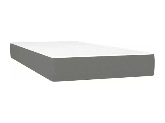 Sommier tapissier avec matelas et LED Gris foncé 90x190cm Tissu