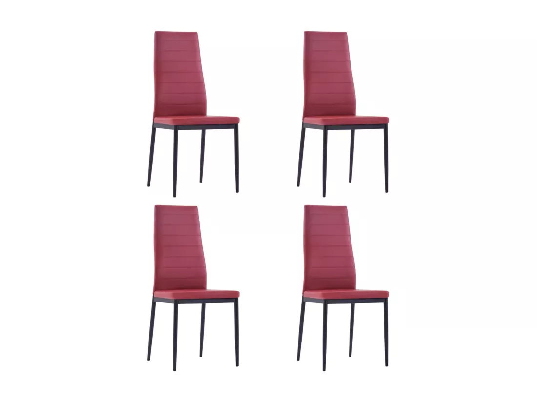 Mobilier de salle à manger 5 pcs Rouge bordeaux