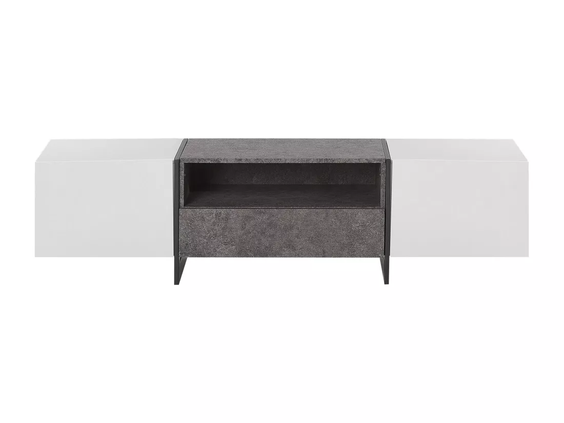 Meuble TV LED RUSSEL Effet béton gris