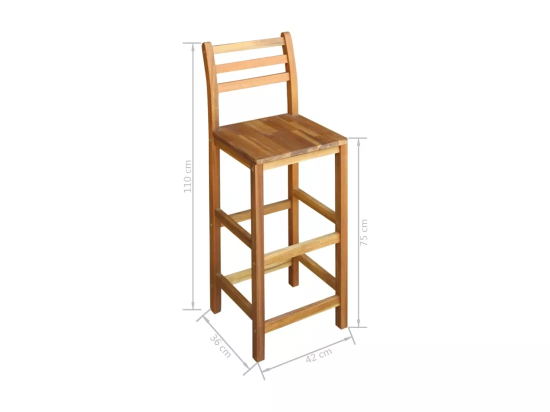 Table et chaises de bar 7 pcs Bois d'acacia massif