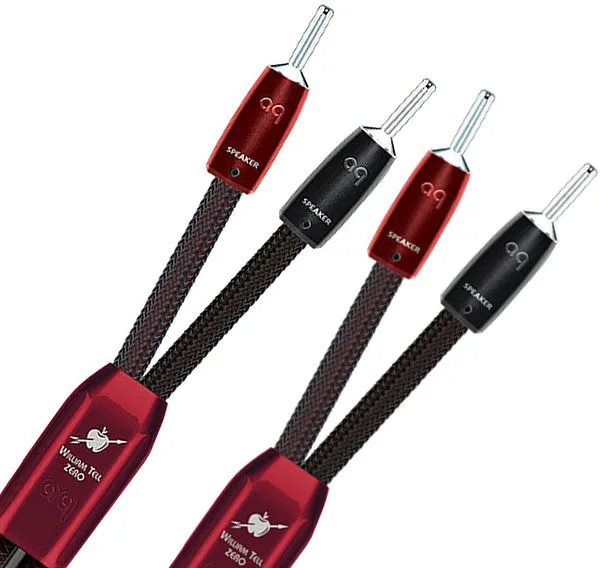 Audioquest William Tell Zero Bananes (2 x 4 m) Câbles d'enceintes prémontés
