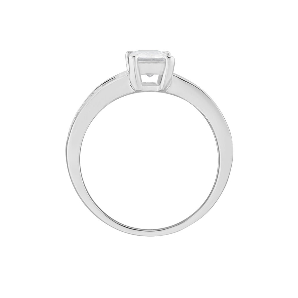 Bague Solitaire Aronn Argent Blanc Oxyde De Zirconium