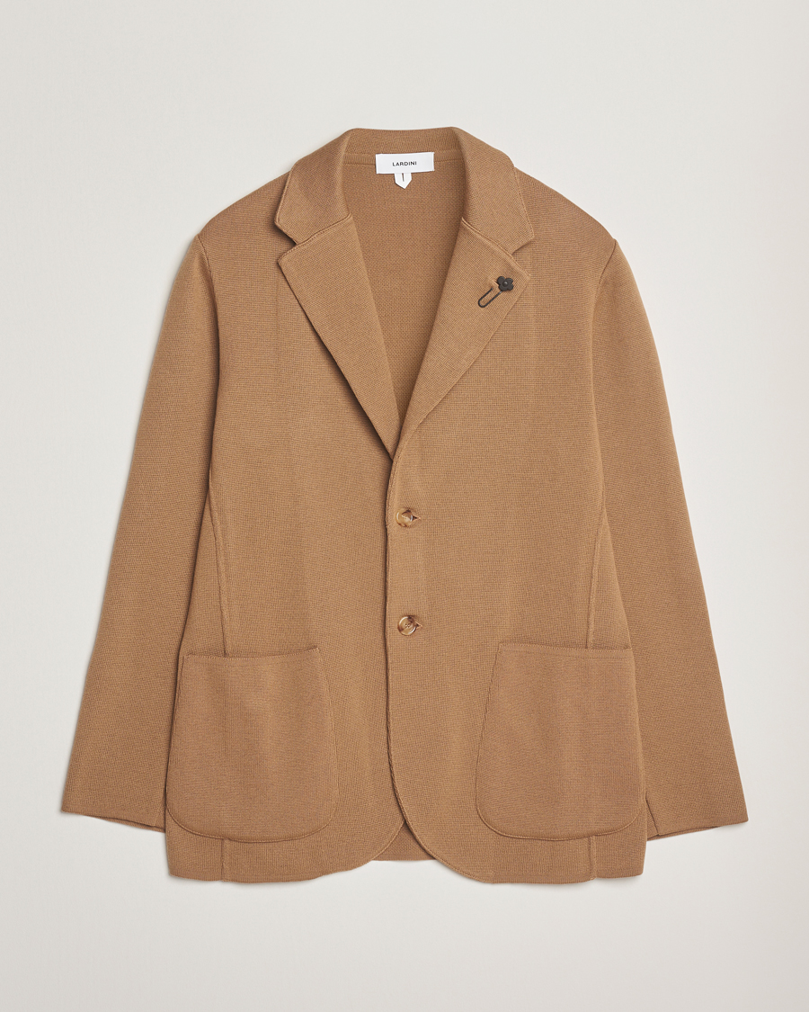 Lardini Knitted Wool Blazer Beige