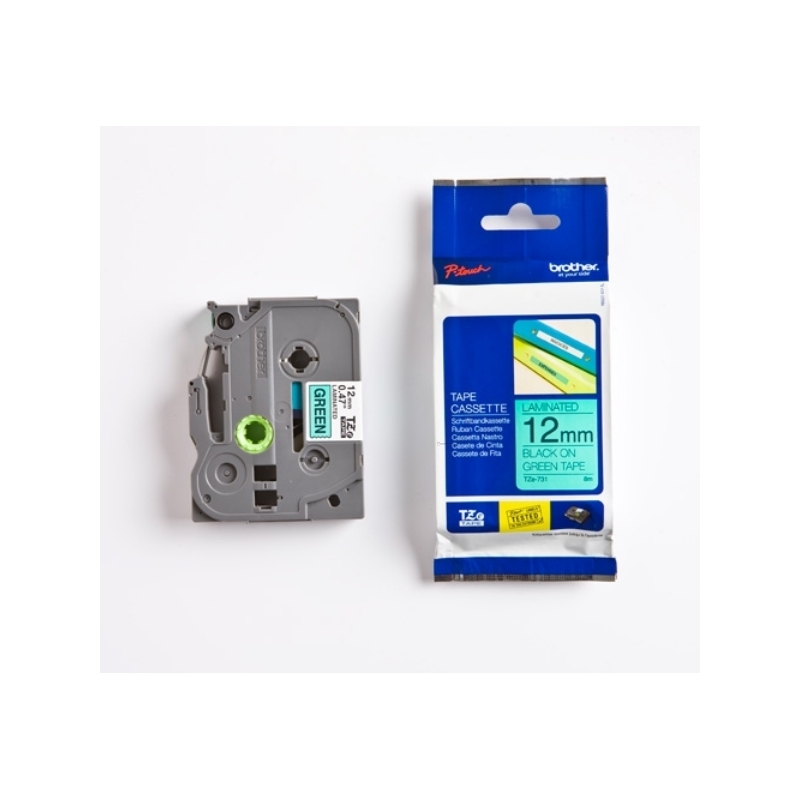 Brother P-Touch Band TZe-731, 12 mm, schwarz auf grün