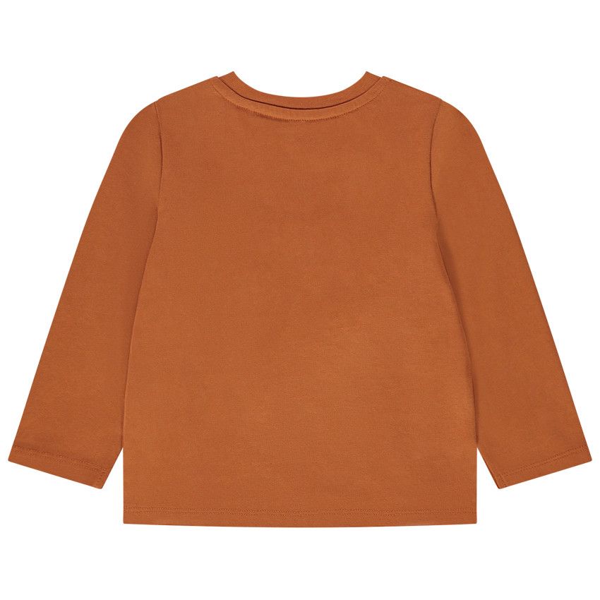 T-shirt manches longues en jersey print en relief pour bébé garçon - Marron