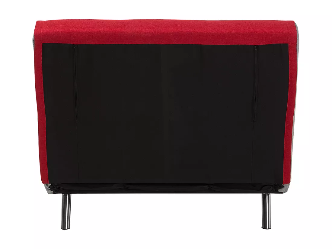 Banquette convertible 1 place en en tissu rouge FARRIS