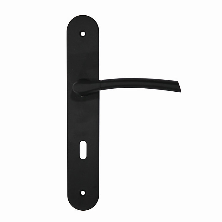 Ensemble 3 poignées de porte serrure 195 Colours Hirel noir mat