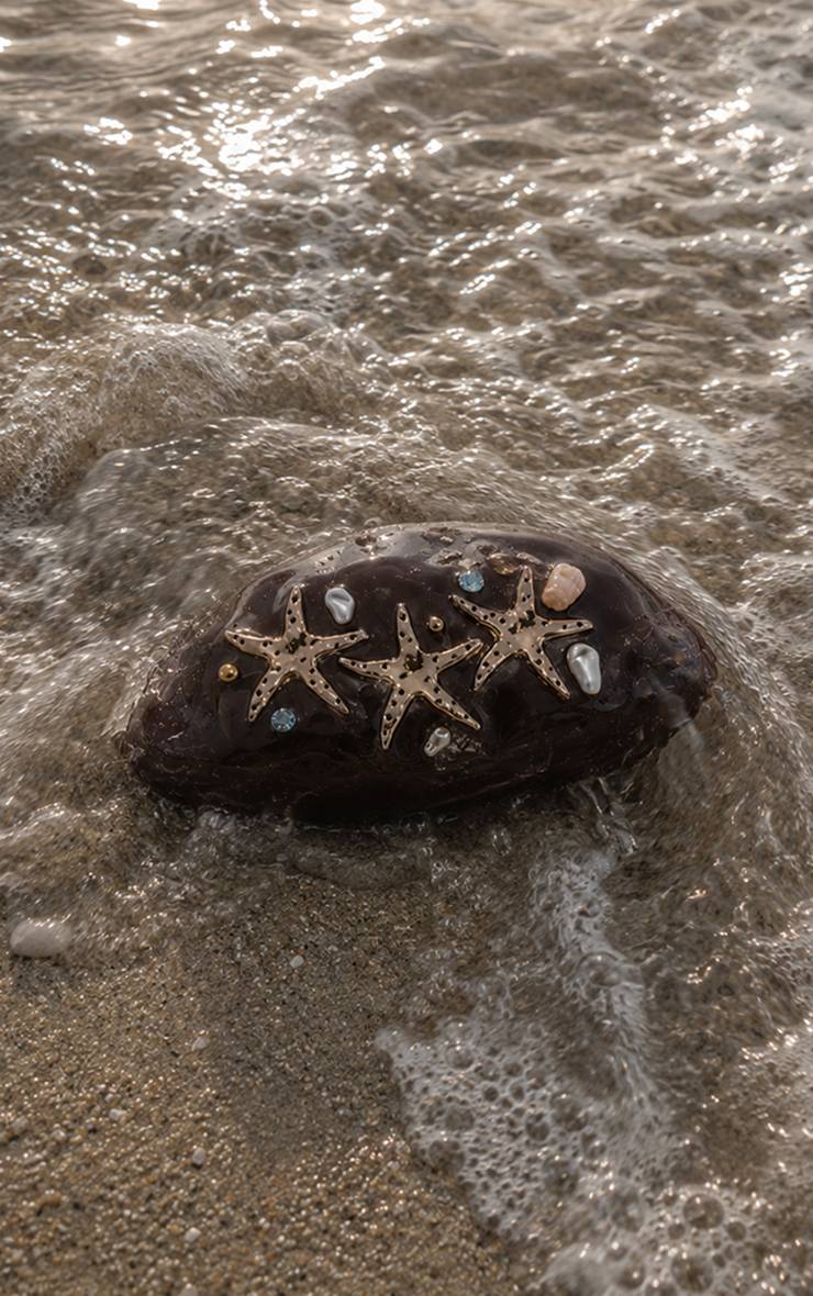 Chocolat Pochette Rigide Effet Marbre Ornée D'étoiles De Mer