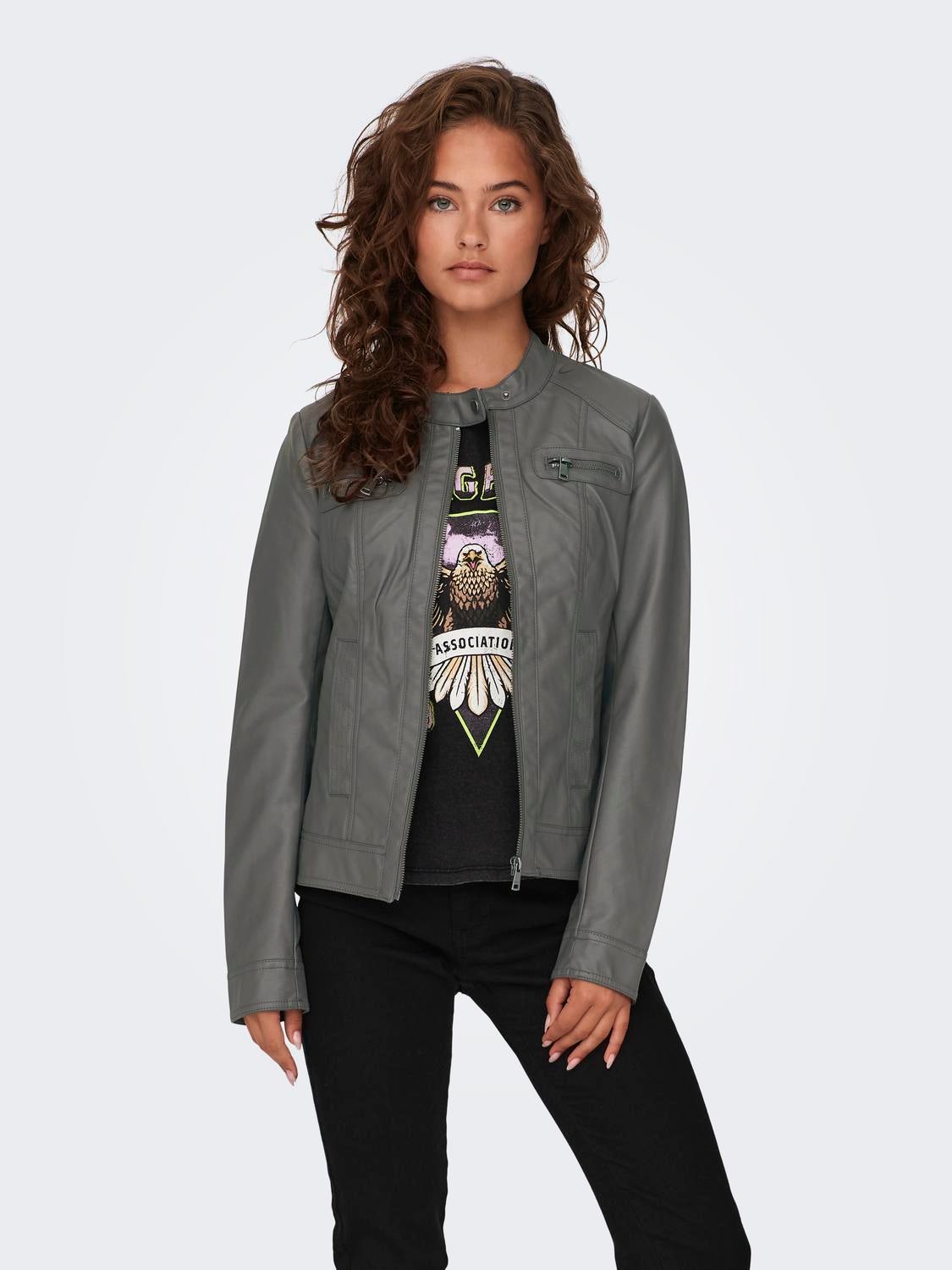 ONLBANDIT Kunstlederjacke Plum Kitten