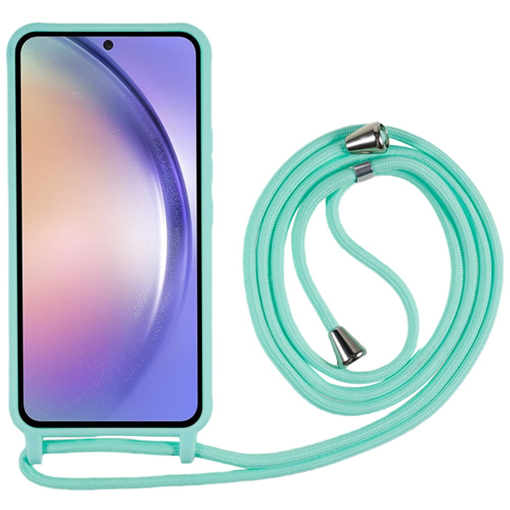 Samsung Galaxy A35 Necklace Gummi Case Hülle   Handykette (150cm) - Türkis