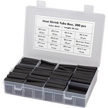 Set de gaines thermorétractables, 300 pièces, noir