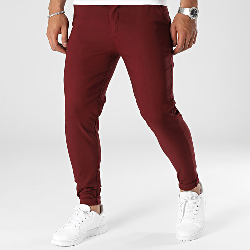 Lot De 2 Pantalons Chino Bleu Marine Bordeaux