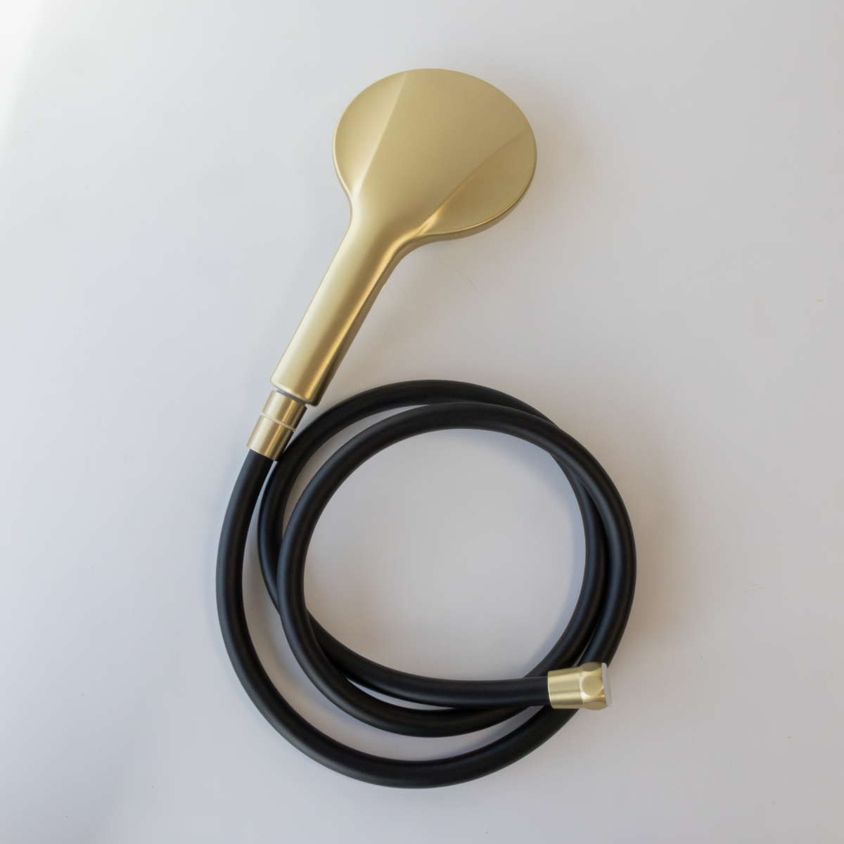 Saniclear Brass Pro 2 standen douchekop met zwarte slang geborsteld messing - mat goud