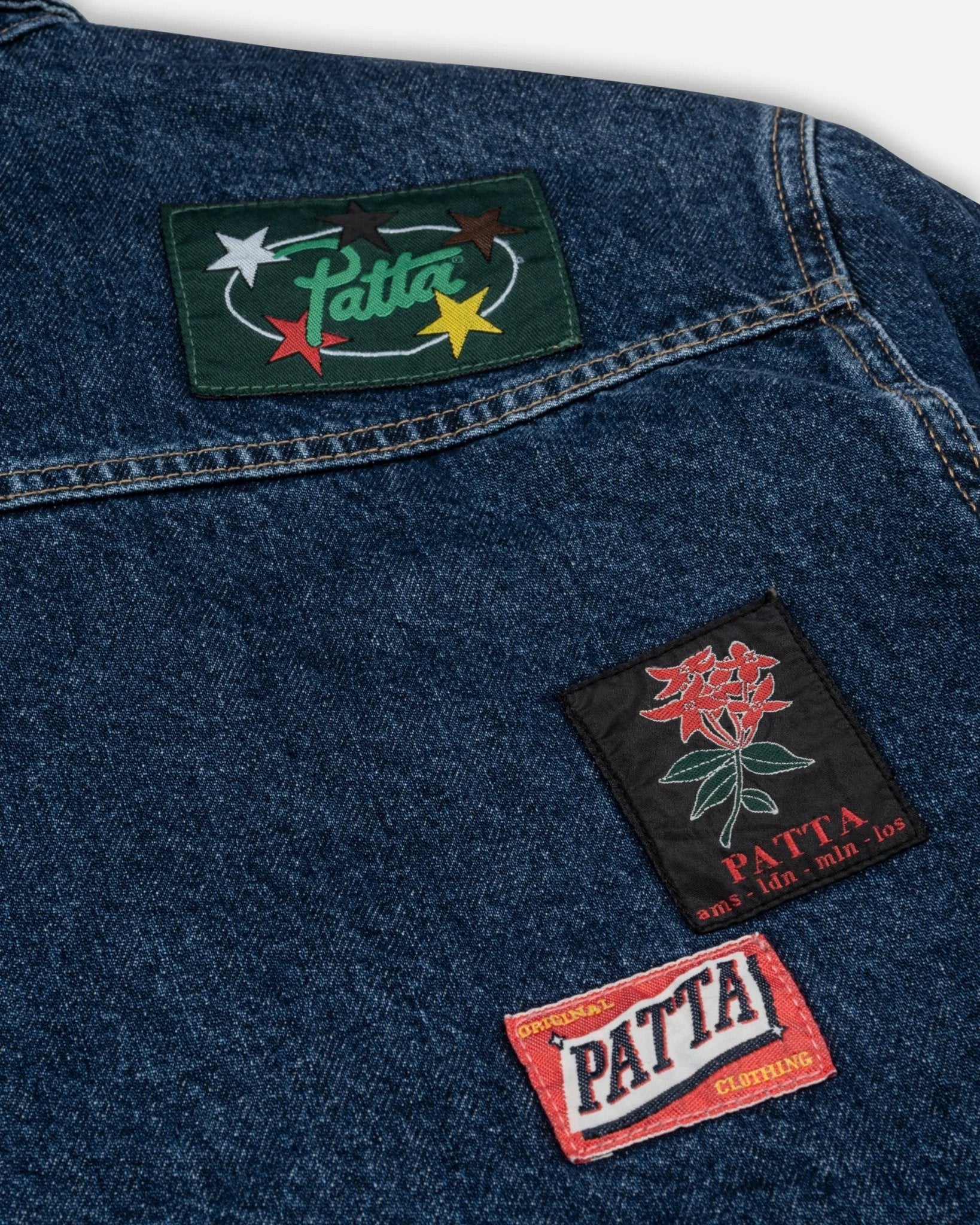 Patta Whole Lotta Labels Denim Jacket (Light Blue Denim)