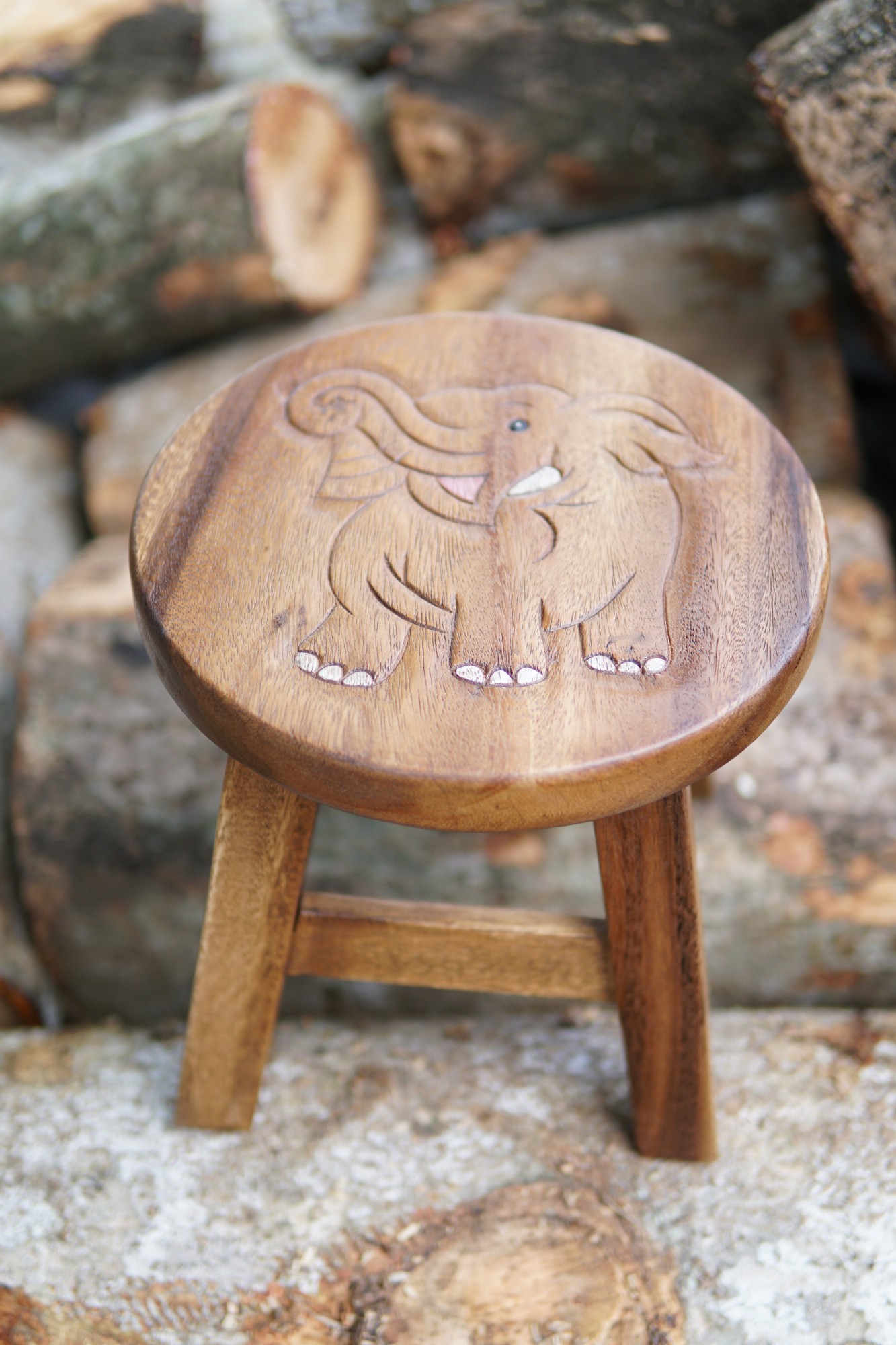 Hocker 'Elefant', natur, Ø 25 cm, H 24 cm von fischer's lagerhaus
