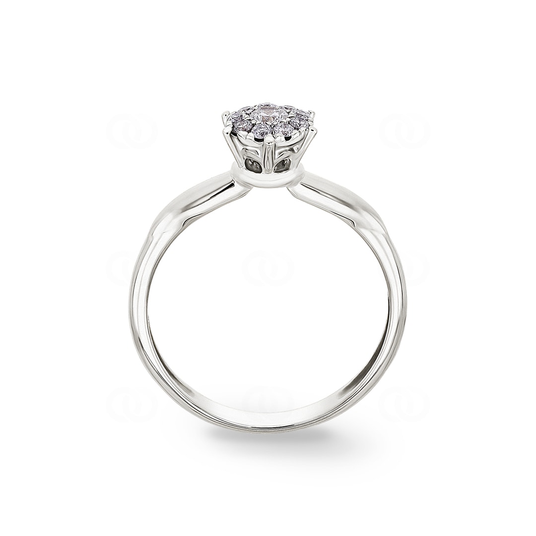 Verlobungsring 750/18 K Weissgold mit Diamanten 0.19 ct H/si