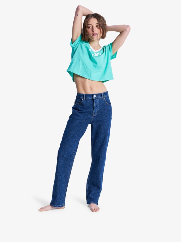 Moonrise Long Mid Ocean Blue Jeans coupe droite Bleu Femme