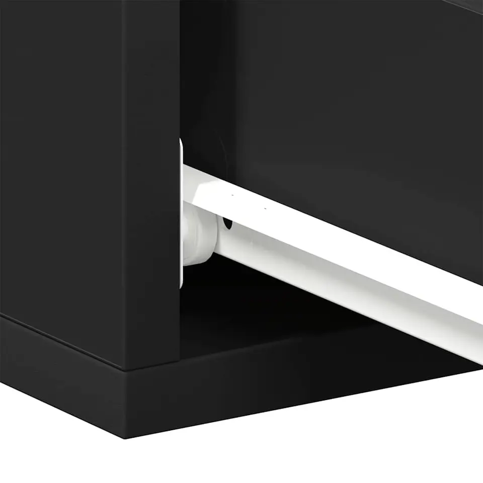 vidaXL - Zwevend Nachtkastje - Zwart - Bewerkt hout - 2 stuks