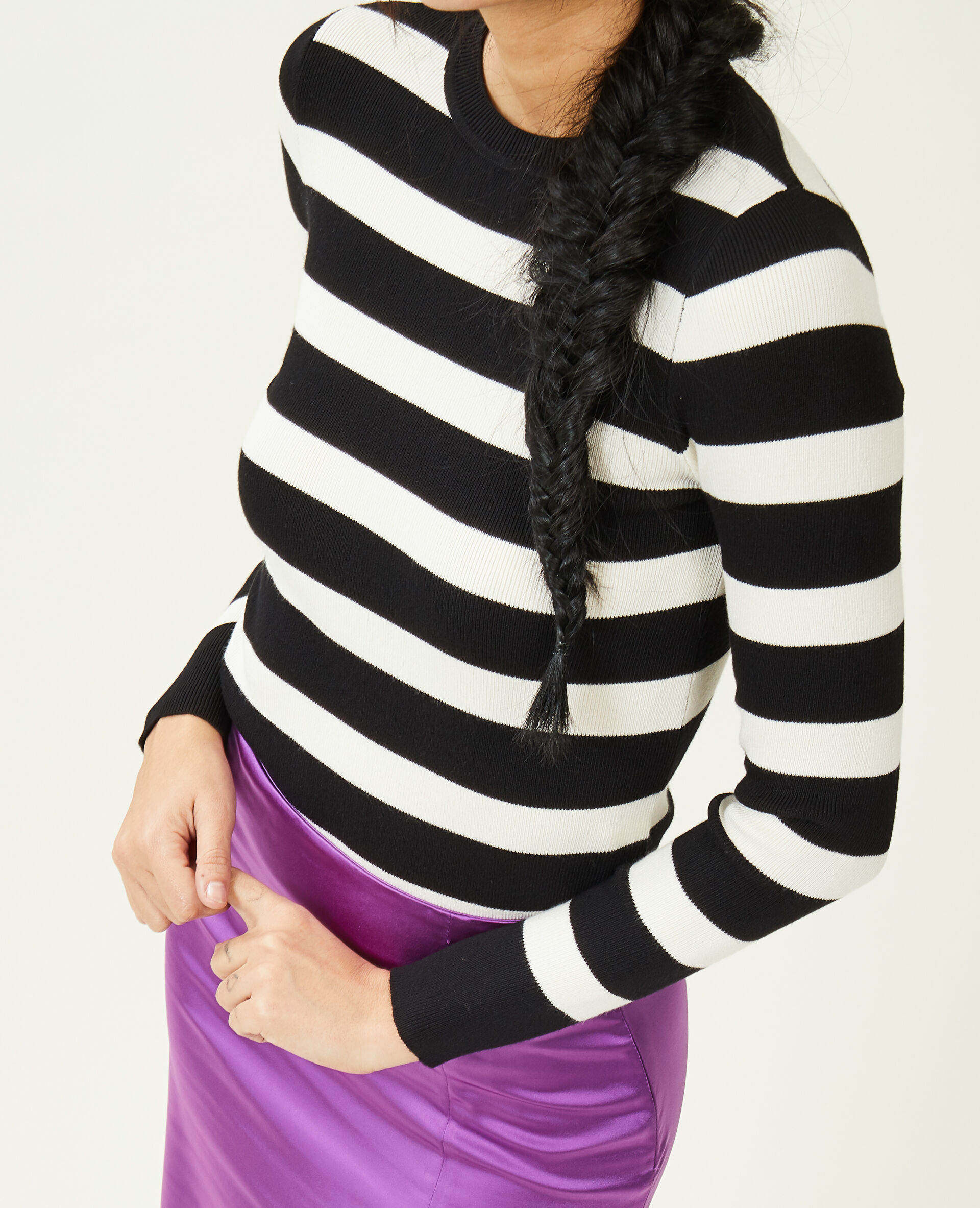 Pull moulant col rond - Noir