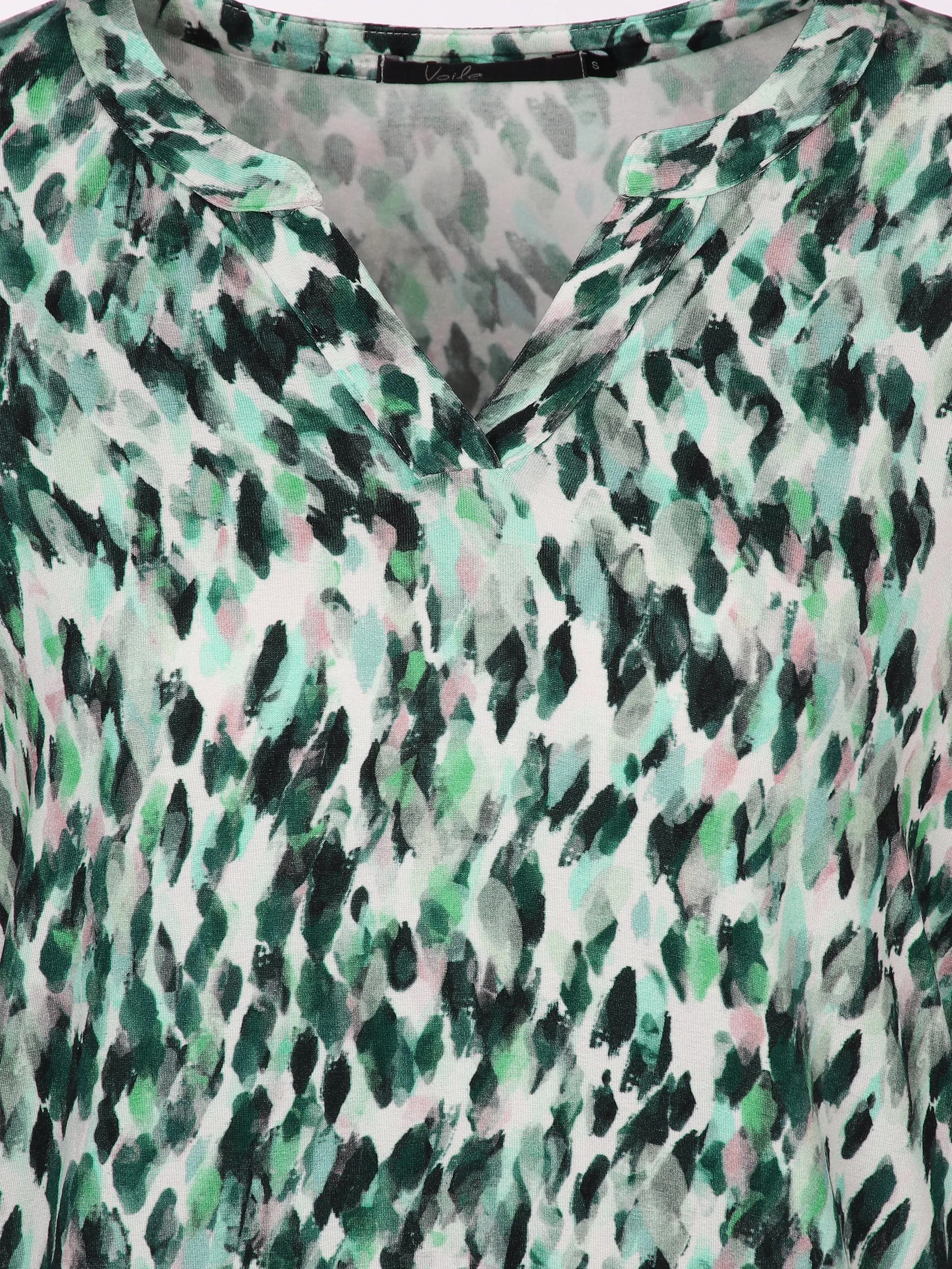 Damen Shirt mit Alloverprint und 3/4 Ärmel