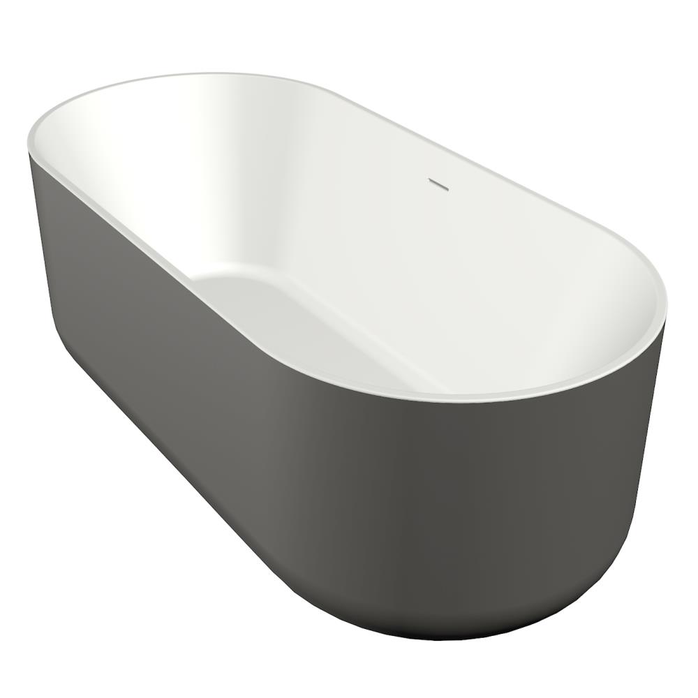 Xenz Mauro vrijstaand bad solid surface 180x85x65cm grafiet/wit