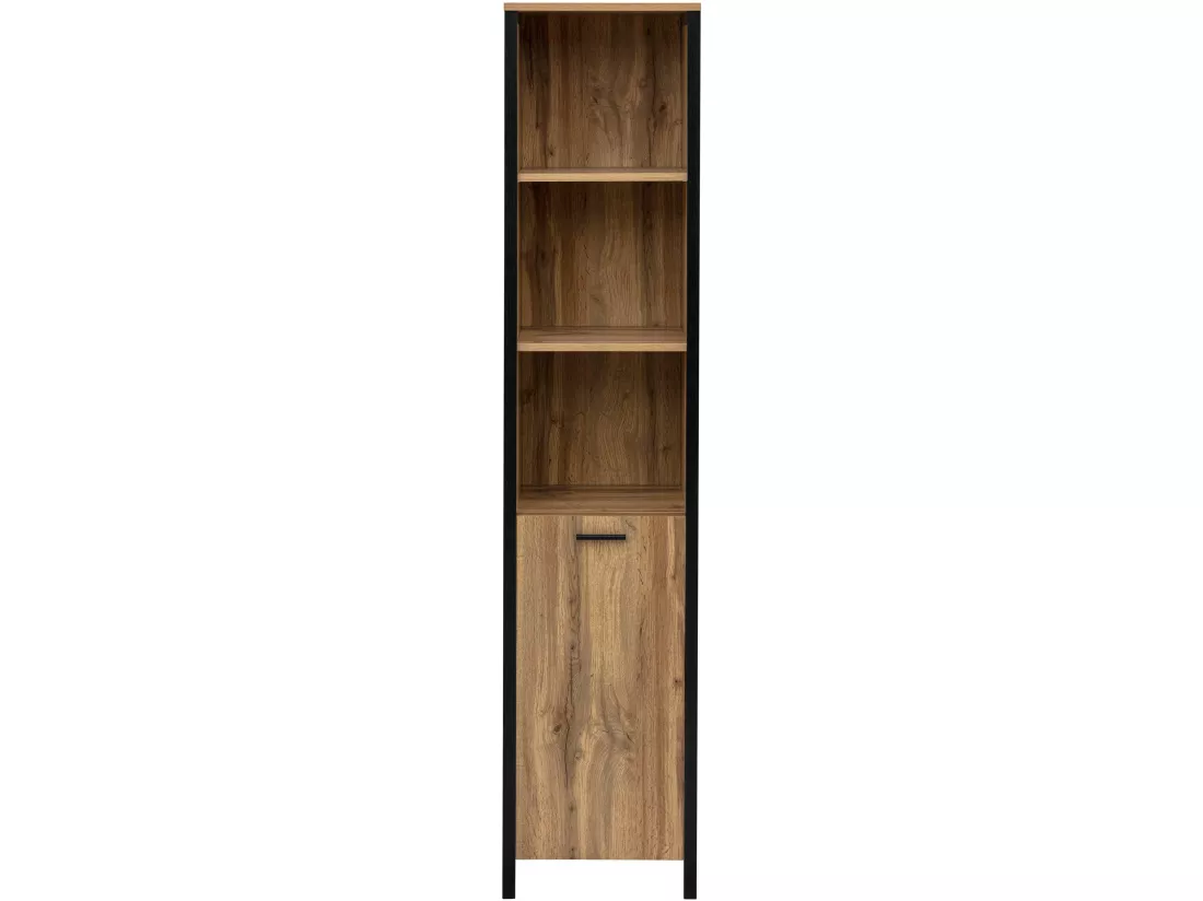 Armoire avec 1 porte et 2 étagères en MDF chêne