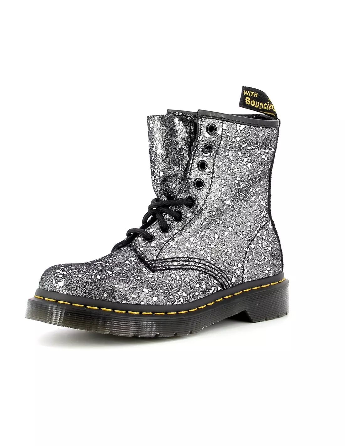 DR MARTENS 1460 PAINT SPLATTER SUEDE - Boots & bottines Blackmetallic