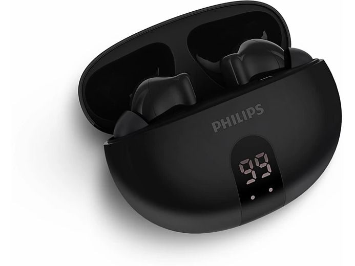 Philips True Wireless In-Ear-Kopfhörer TAT2520BK/00 Schwarz Kabellose In-Ear-Kopfhörer mit Geräuschunterdrückung und langer Akkulaufzeit