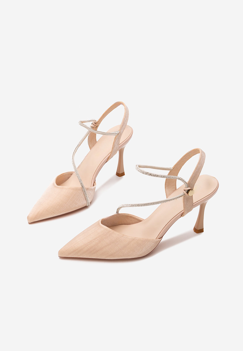 Chaussures stiletto slingback champagne Naomie