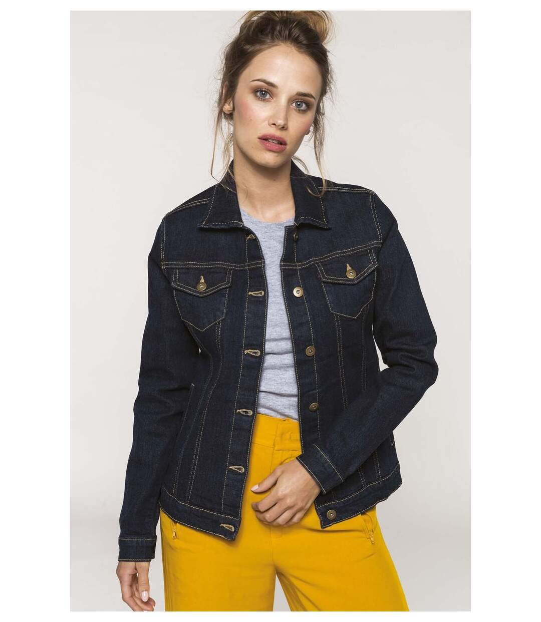 Veste - blouson jean - K6137 - bleu denim - femme
