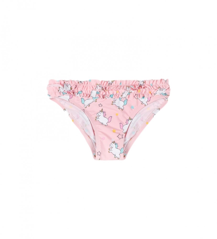 Calcinha de biquíni Aznar Innova rosa unicórnio