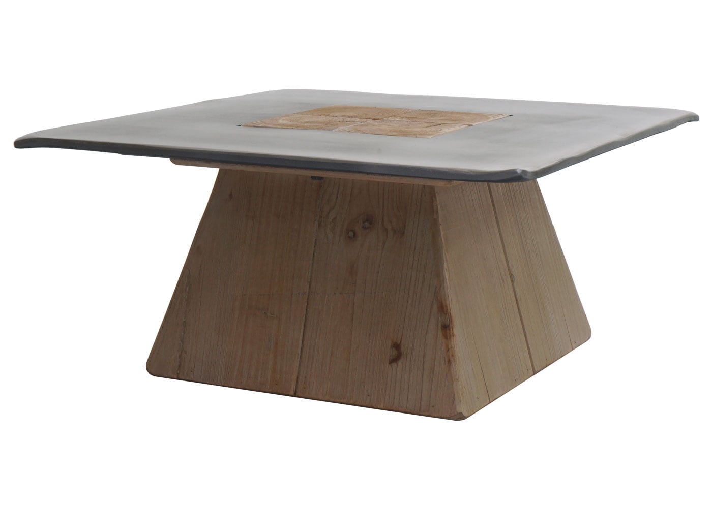 Couchtisch MCW-L76, Wohnzimmertisch Beistelltisch, Industrial Massiv-Holz MVG, 60x60cm natur mit Metall-Optik
