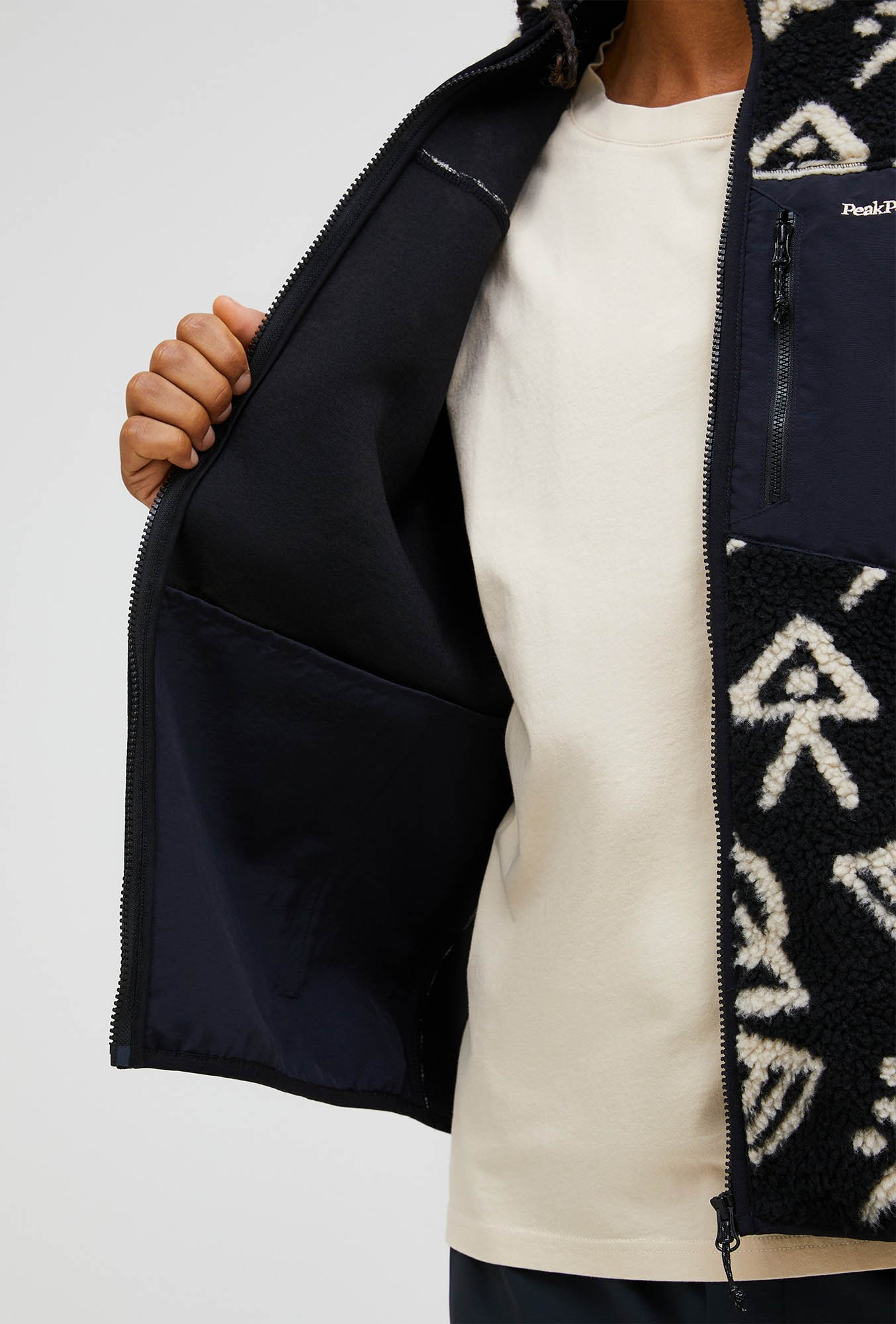 Graphic Pile Vest Herre Black