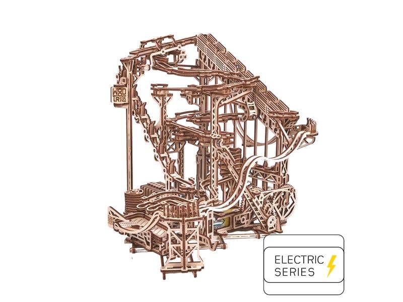 WoodTrick Bausatz Spiral Kugelbahn Elektrische Kugelbahn 3D Bausatz aus Holz