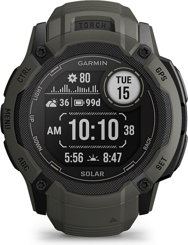 Garmin Instinct 2X Solar Smartwatch Oneindige batterijduur met Solar Ingebouwde zaklamp Multi band GNSS Moss