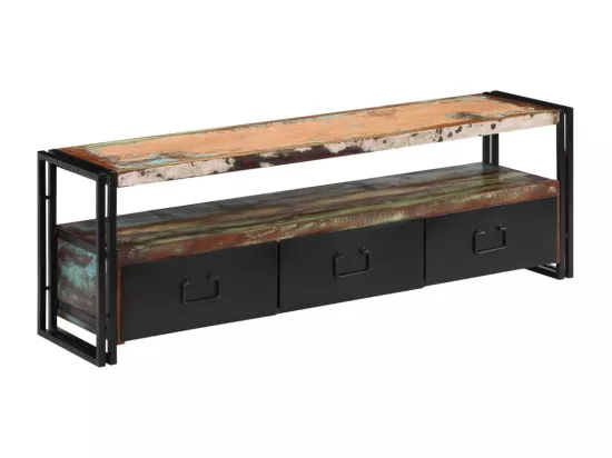 Meuble TV Bois de récupération massif 120 x 30 x 40 cm