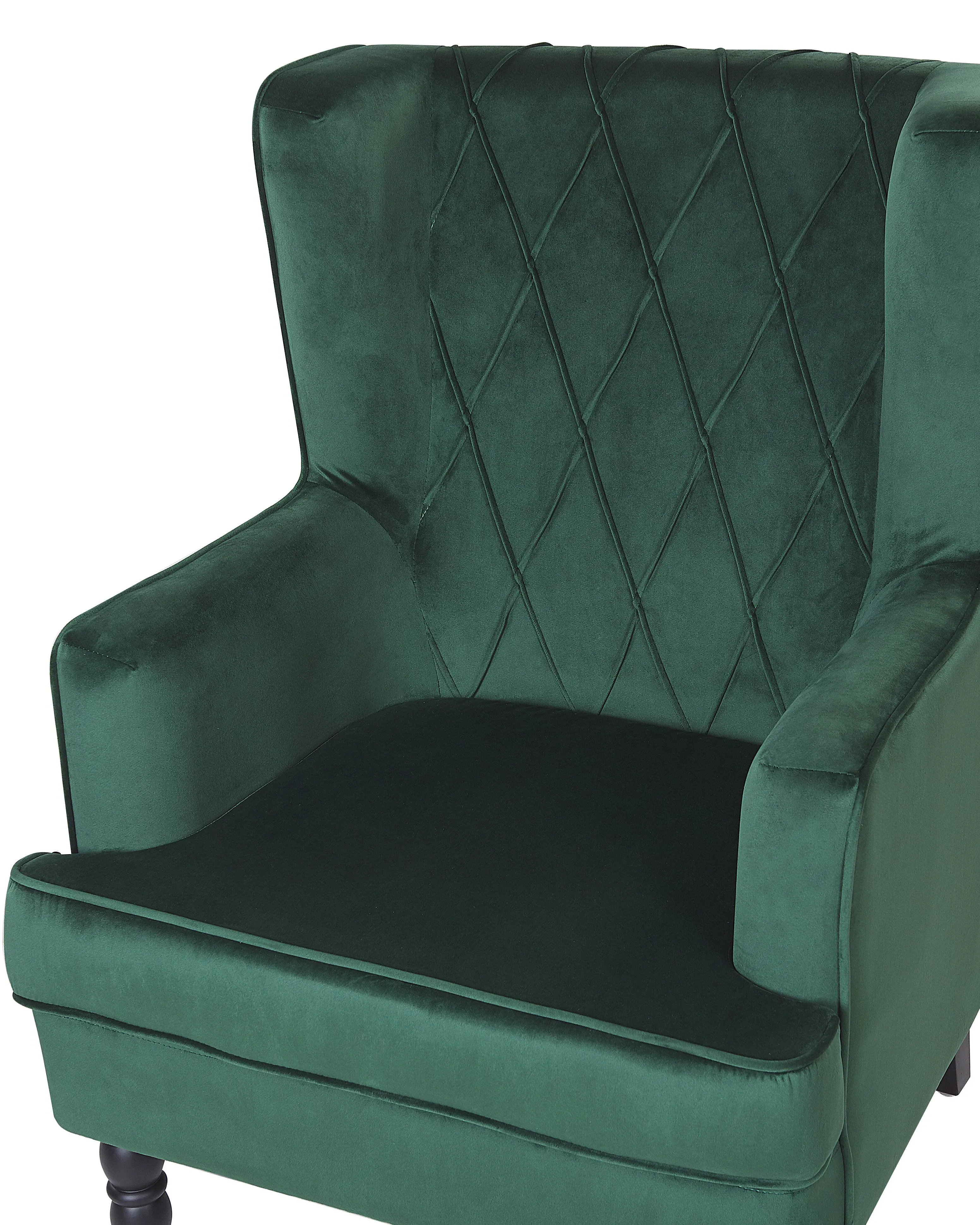 Fauteuil SANDSET met voetenbank Fluweel Donkergroen