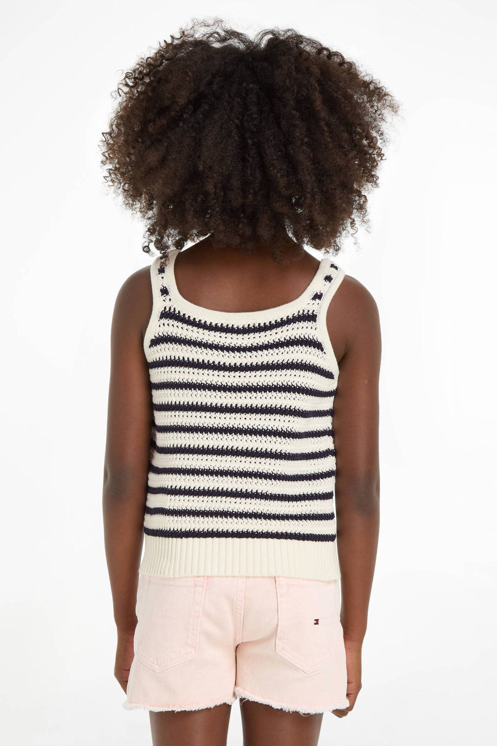 Tommy Hilfiger gestreepte singlet donkerblauw/ecru