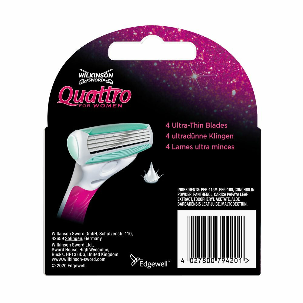Wilkinson Quattro Sensitive Vrouwen Navulmesjes4 stuks
