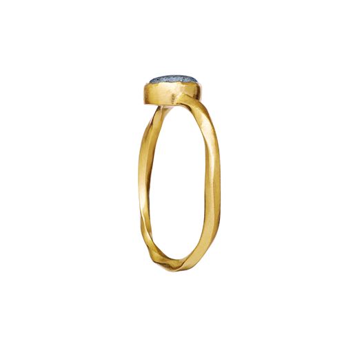 Maanesten Doris Ring, Gold Plated/Labradorit, Str. 48