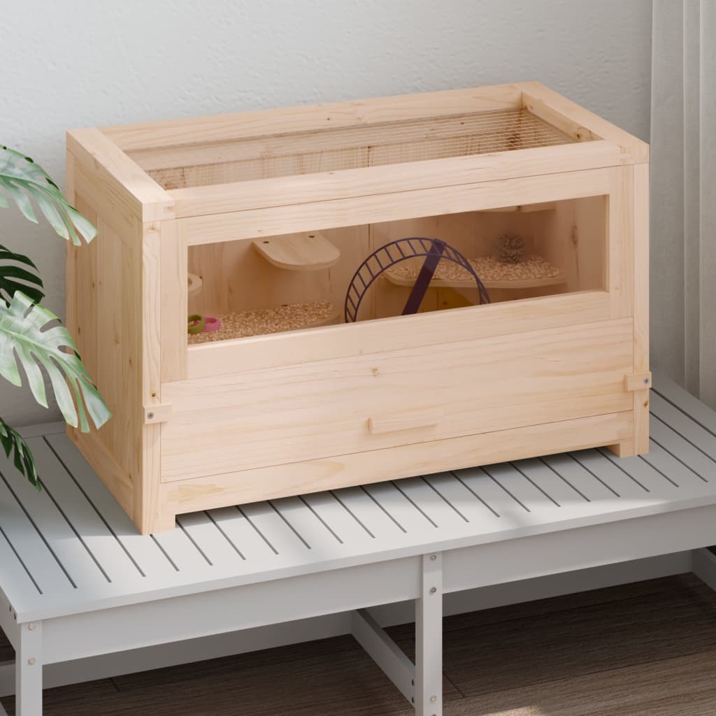 gaiola para hamster vidaXL em madeira maciça de abeto, 60x30x35 cm