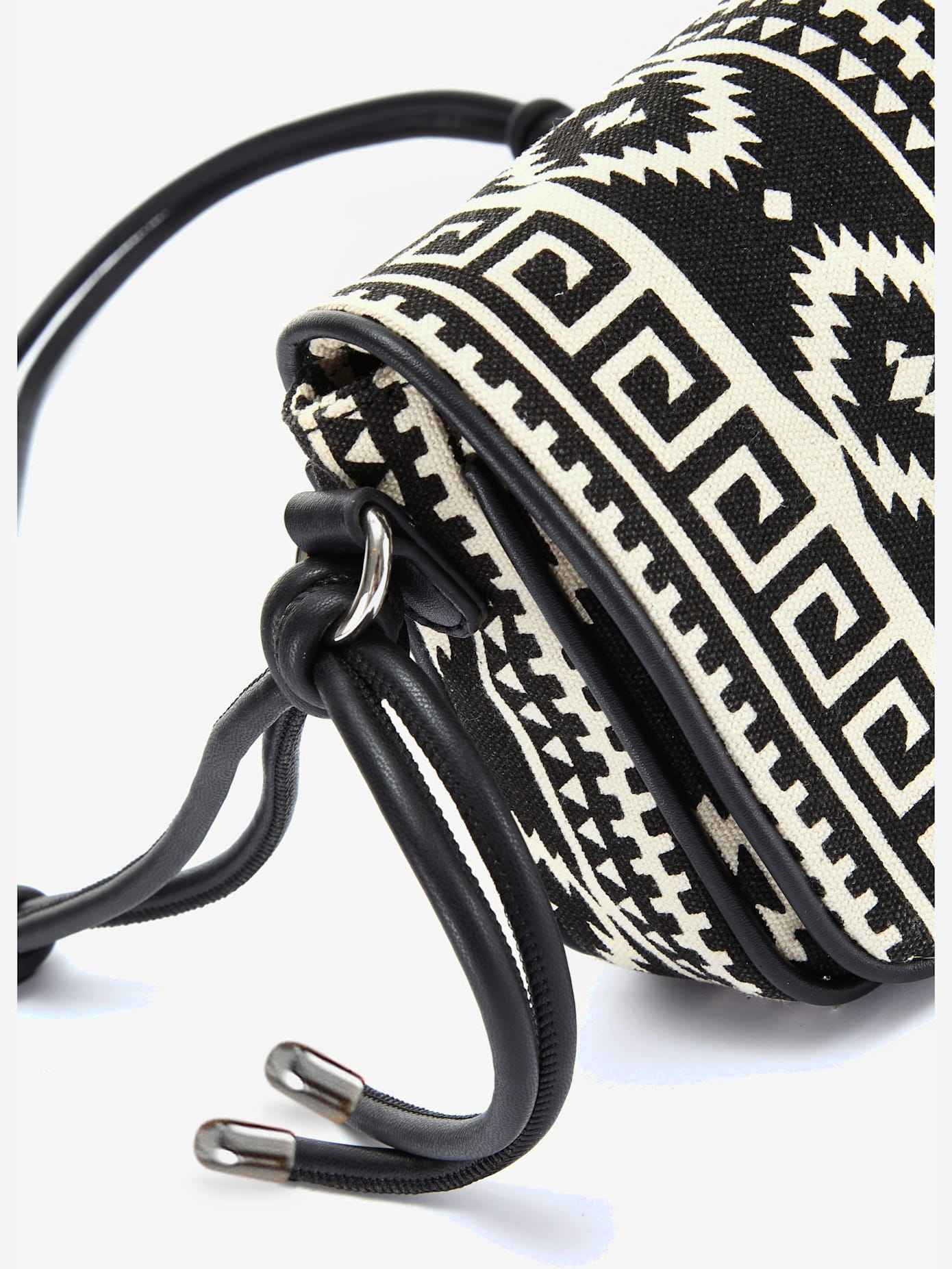 Sac en bandoulière sac à main tendance au style ethnique avec doublure contrastée