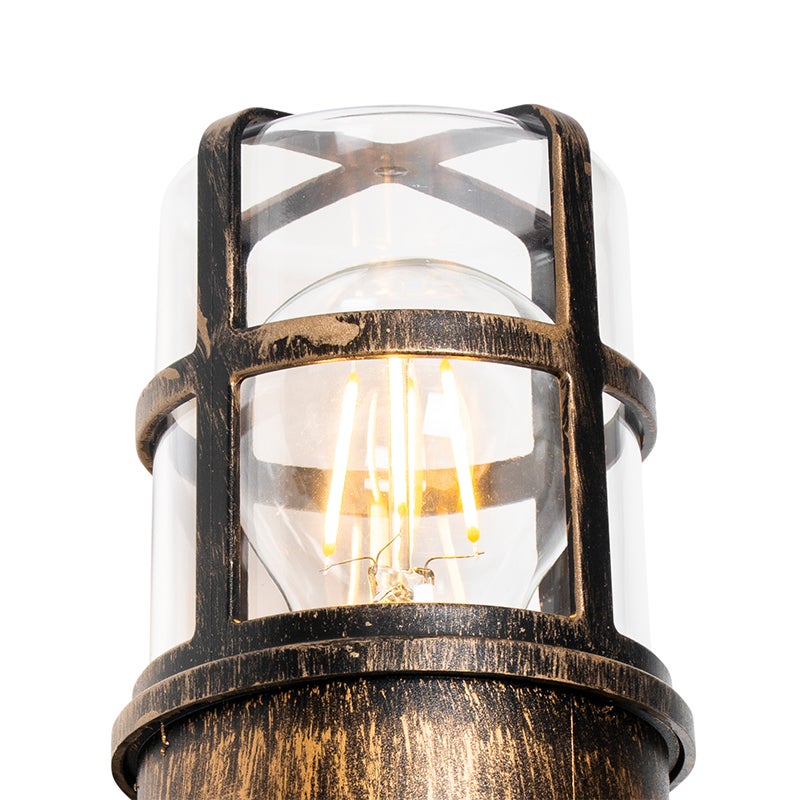 Vintage buitenwandlamp, messing, IP54, 20,8 cm - Kiki