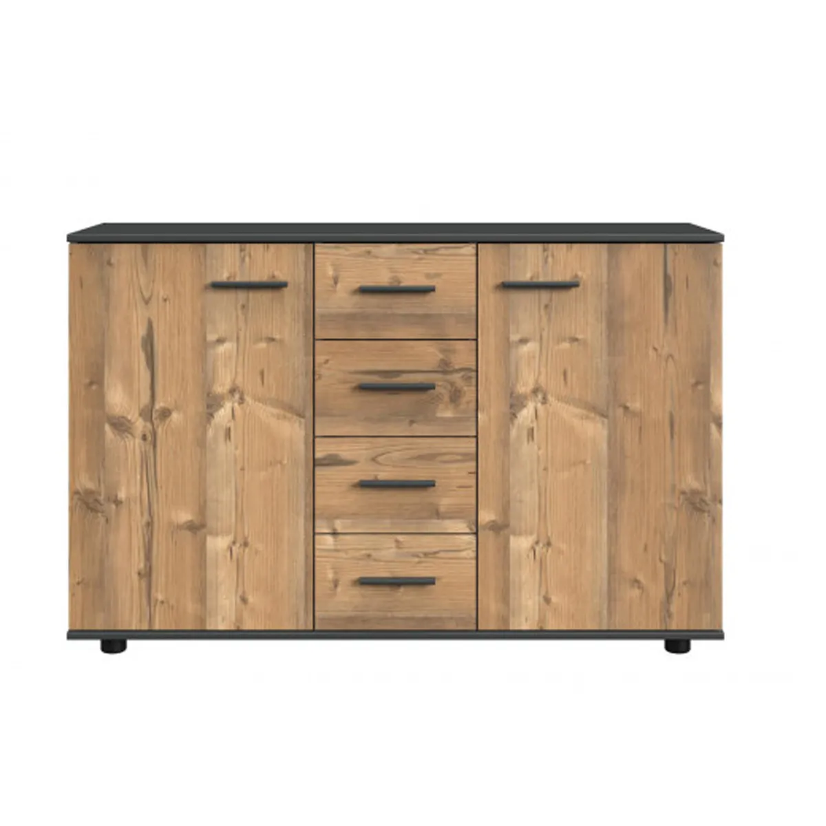 pegane Commode Rangement effet bois 130x83x41 cm