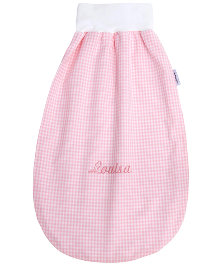 Personalisierter Strampelsack rosa (Farbe: wollweiss)