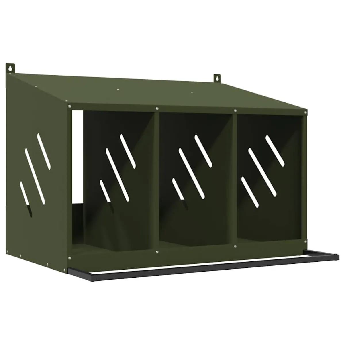 Vidaxl Nichoir à poules 3 compartiments vert olive