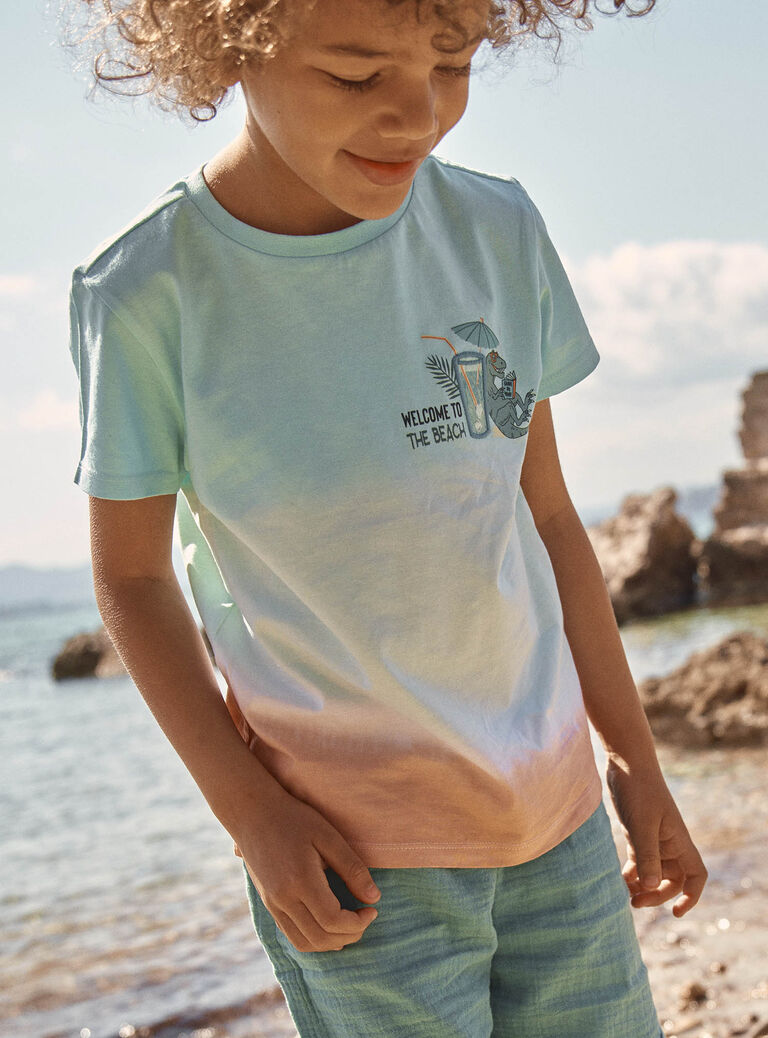 T-shirt bleu Tie and Die