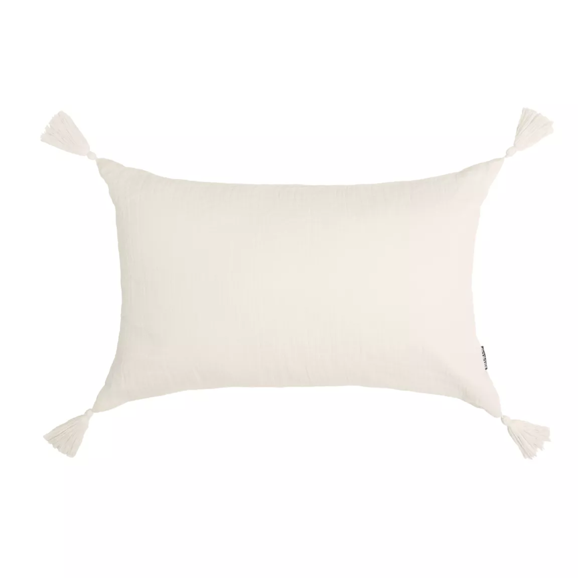 Coussin rectangulaire gaze de coton (40 x 60 cm) Gaïa Beige pampa